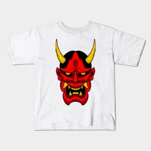 demon mask illustration Kids T-Shirt